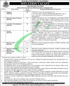 Hazara University Jobs