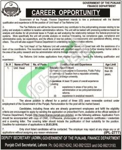 Finance Department Punjab Jobs