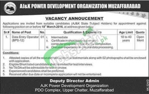 AJK Power Development Organization Muzaffarabad Jobs