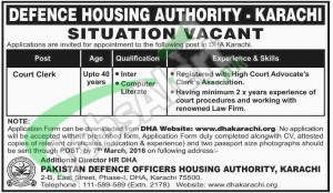 Situations Vacant in DHA Karachi 2016 Application Form www.dhakarachi.org Latest