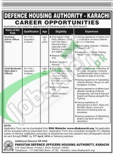 Career Offers in Defence Housing Authority Karachi 2016 www.dhakarachi.org