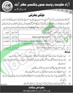 Career Offers in Forest Department AJK & Muzaffarabad April 2016 For Lab Assistant