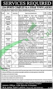 Recruitment Offers in LDA Lahore April 2016 Interview Date