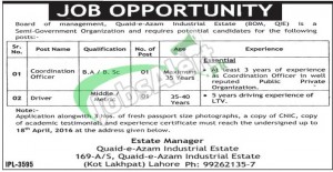 Quaid e Azam Industrial Estate Lahore Jobs