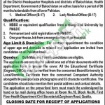 Health Department Balochistan Jobs