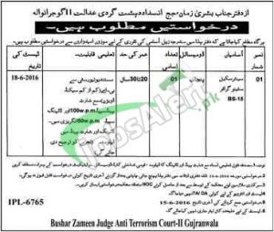 Anti Terrorism Court Jobs