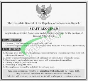 Consulate General of the Republic of Singapore Karachi Jobs