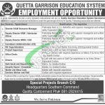 Quetta Garrison Education System Jobs