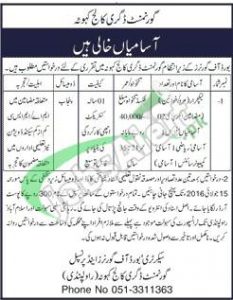 Government Degree College Kahuta Jobs