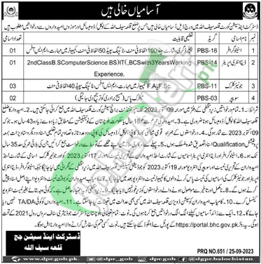 Session Court Qila Saifullah Jobs