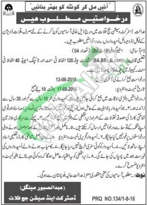 District and Session Court Kalat Jobs