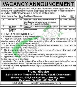 Health Department KPK Jobs