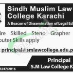 SM Law College Karachi Jobs