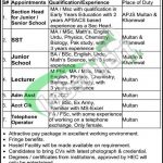 Multan Garrison Education System Jobs