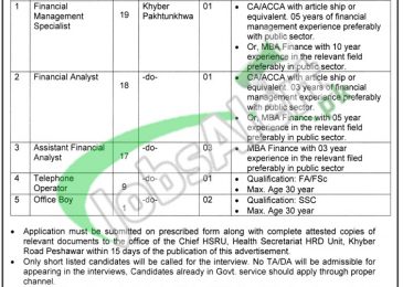 Health Department KPK Jobs