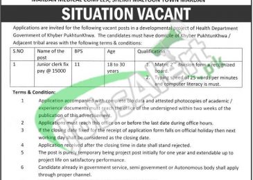 Health Department KPK Jobs