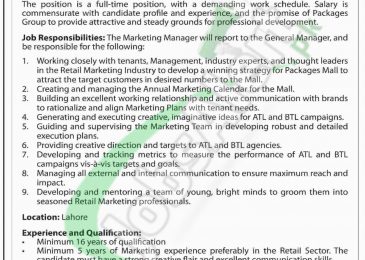 Packages Mall Lahore Jobs