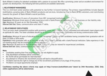 Bank Alfalah Jobs