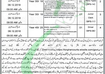 District and Session Court Torghar Jobs