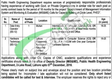 Public Health Engineering Department Jobs