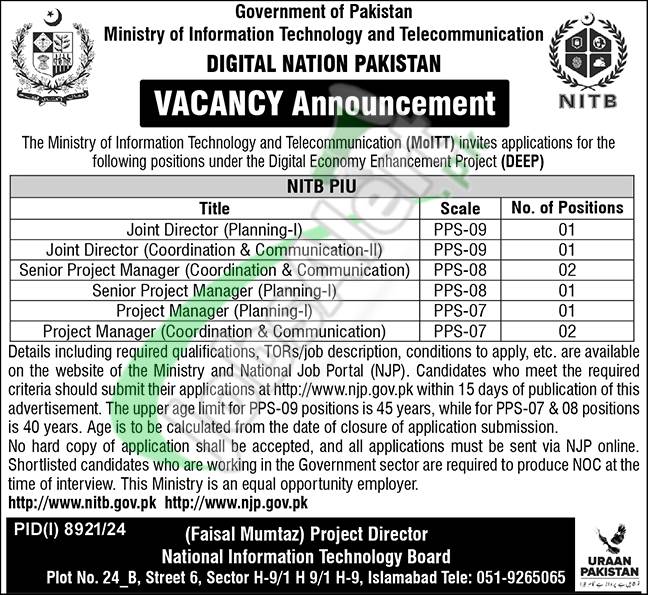 Ministry of IT & Telecommunication Jobs