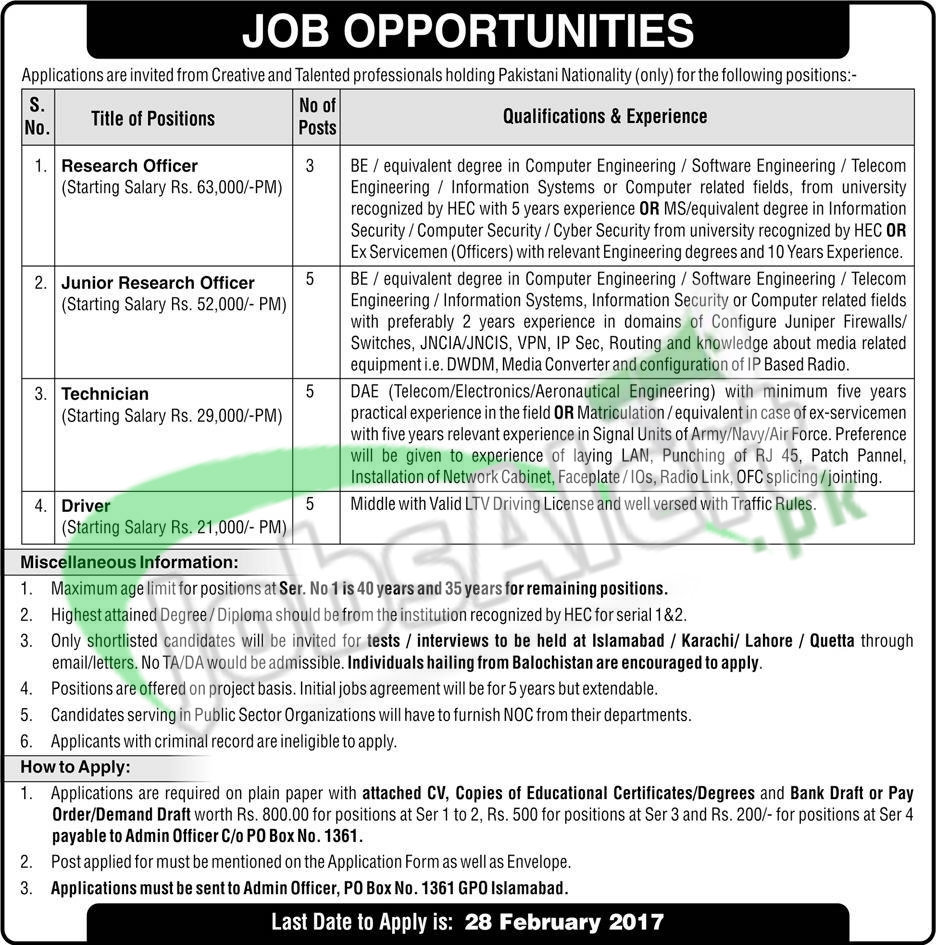 Jobs in Public Sector Organization PO Box No 1361 2017 Latest