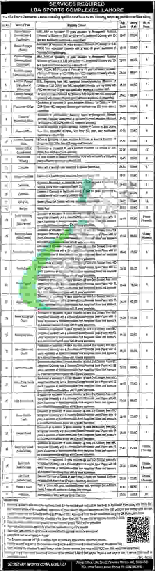 LDA Sports Complex Jobs