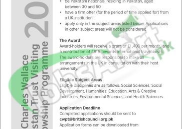 Charles Wallace Pakistan Trust Scholarships