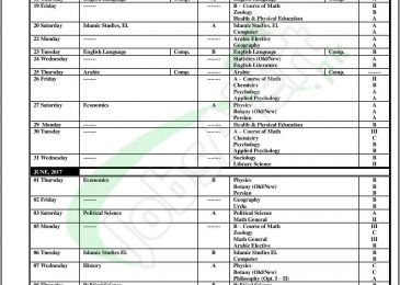 AJK University Date Sheet