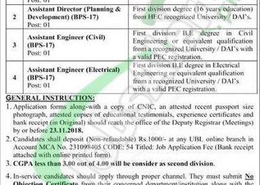 Islamia College Peshawar Jobs Application Form 2018