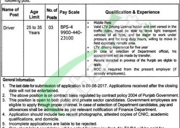 Punjab Planning & Design Department Jobs
