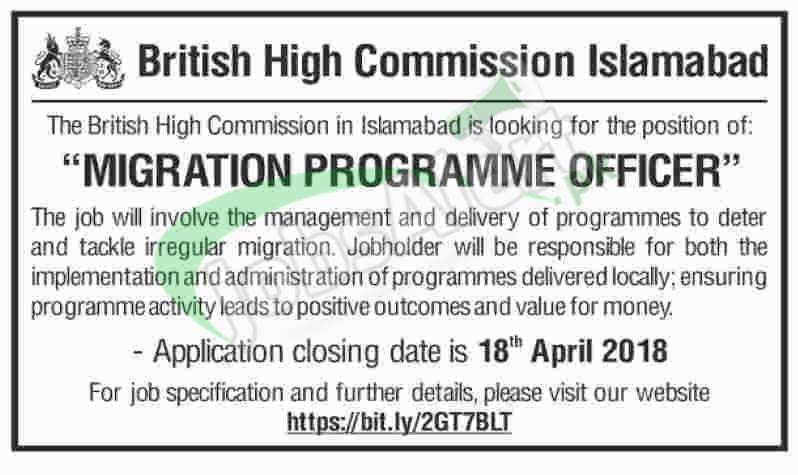 British High Commission Islamabad Jobs