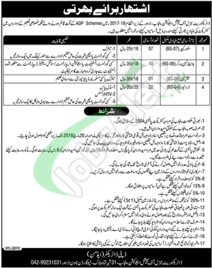 Jobs in special education in lahore