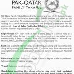 Pak Qatar Takaful Jobs 2018
