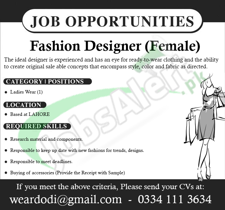 Fashion Designer Jobs in Lahore