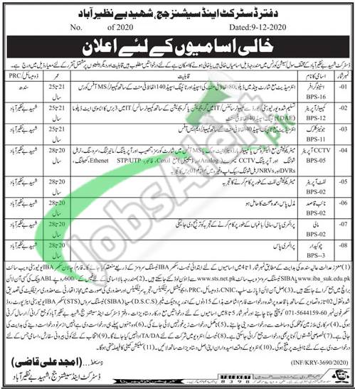 District and Session Court Shaheed Benazirabad Jobs