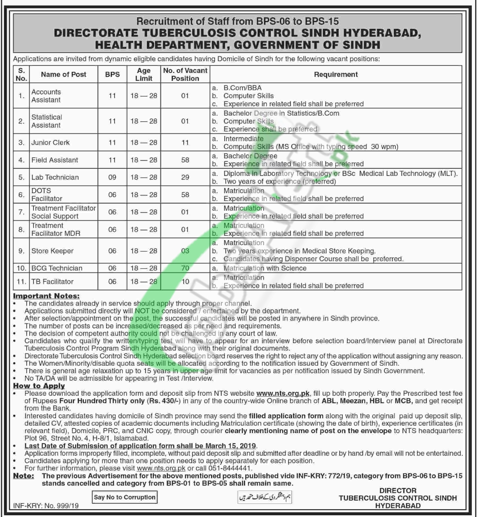 Health Department Hyderabad Jobs 2019