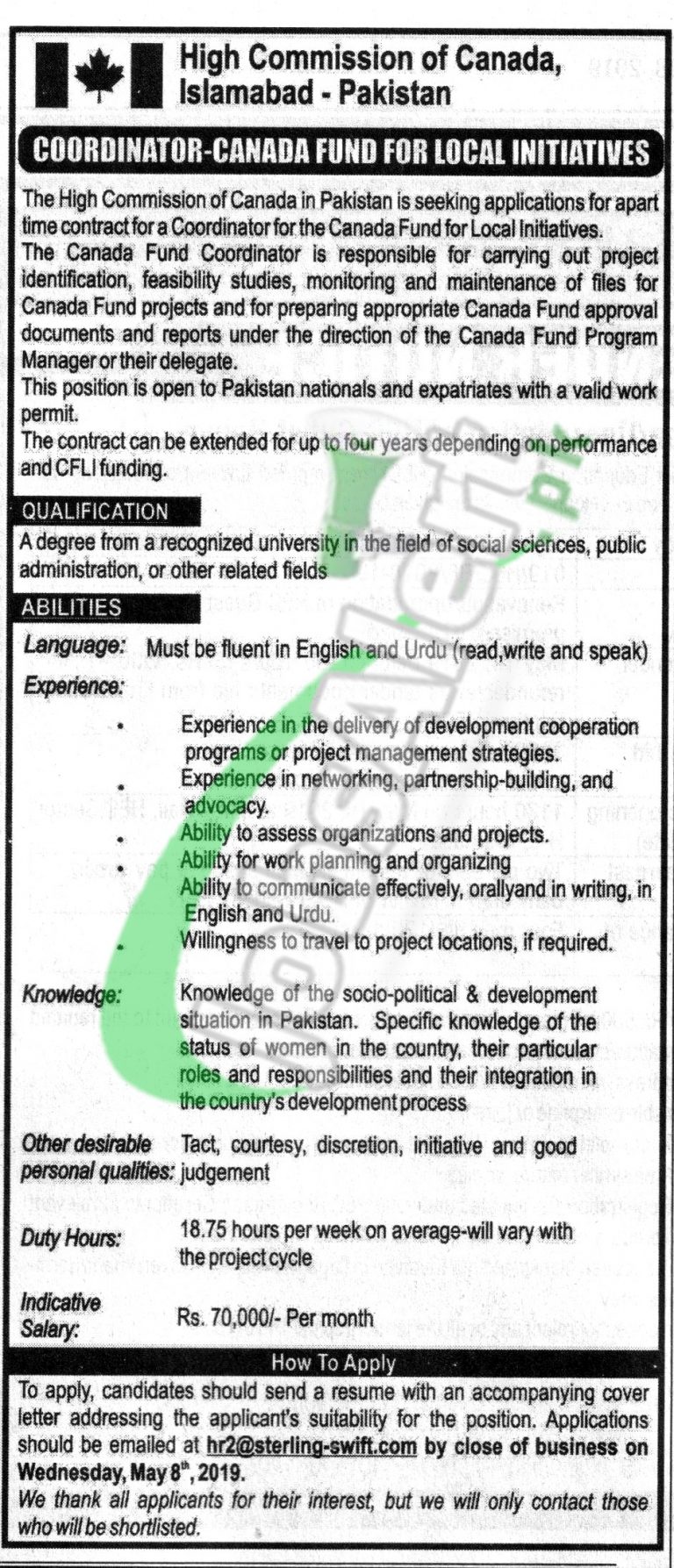 Canada job vacancies for pakistani