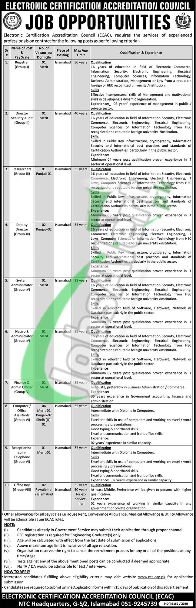 ECAC Pakistan Jobs