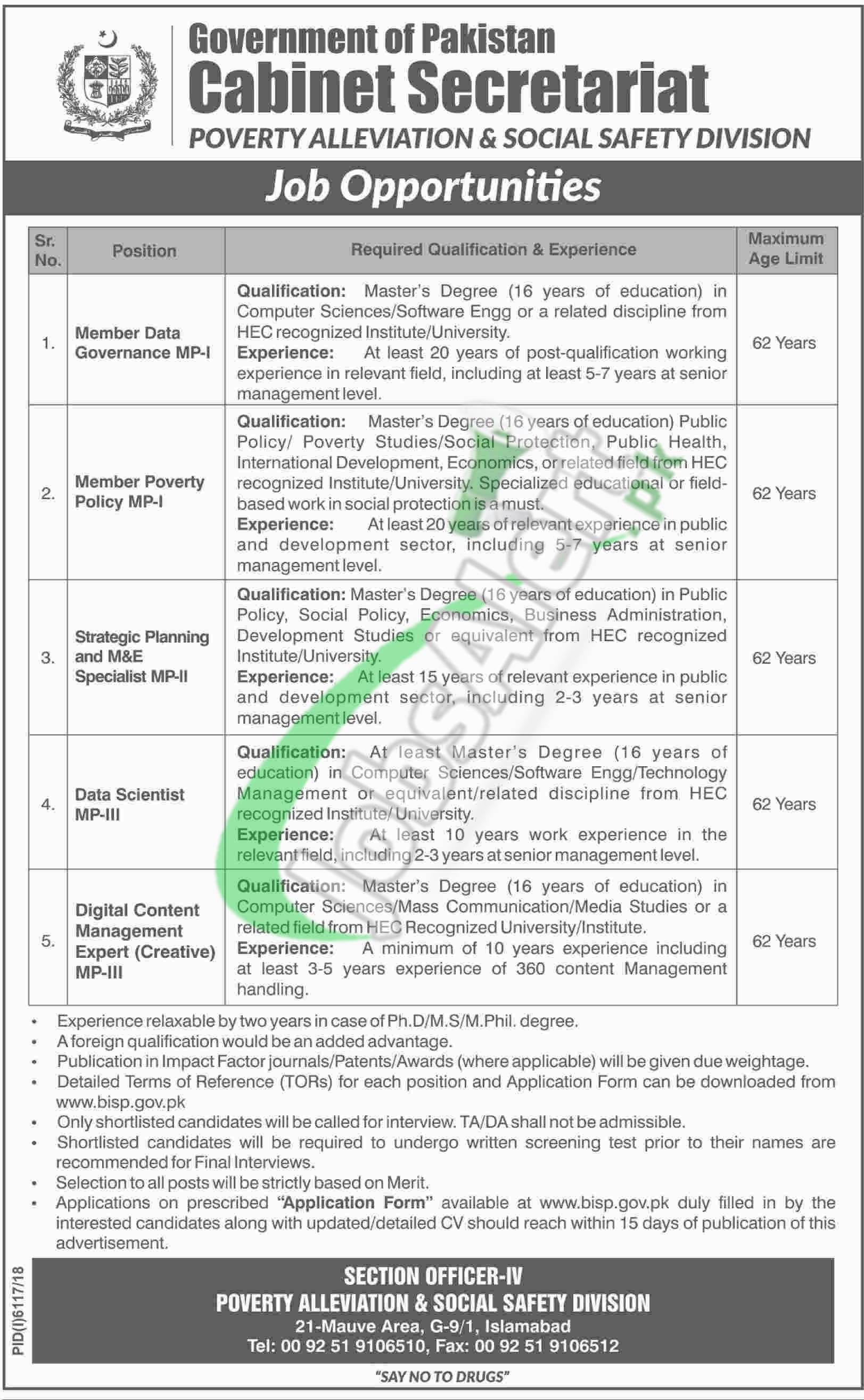 Poverty Alleviation Social Safety Division Jobs 2019 Application