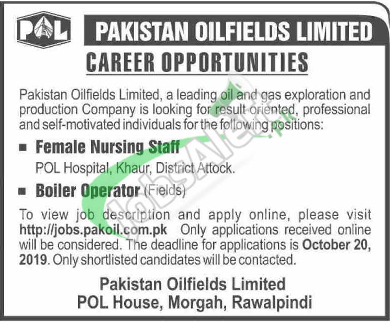 Pakistan Oilfields Limited POL Jobs 2019