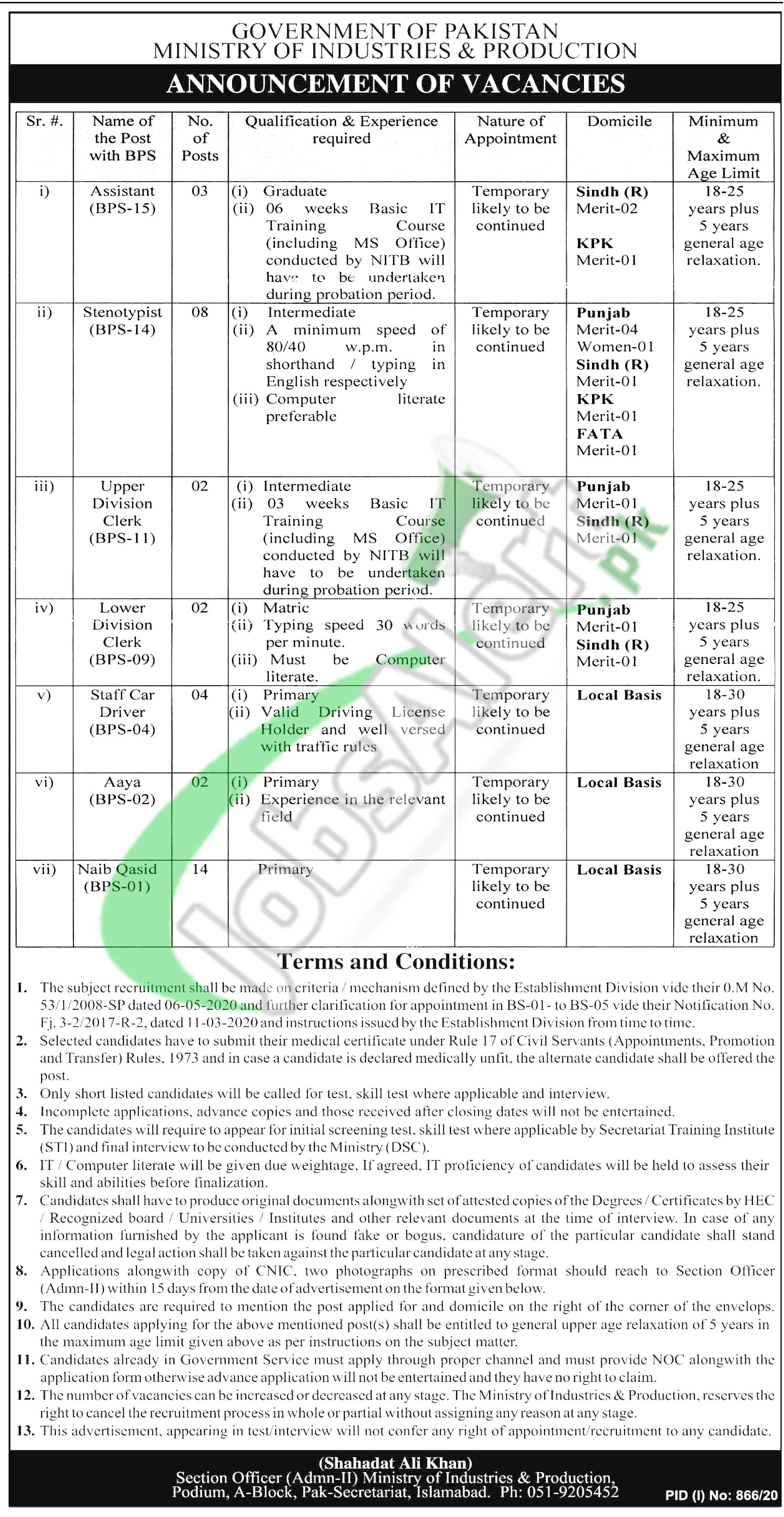 Ministry of Industries and Production Jobs