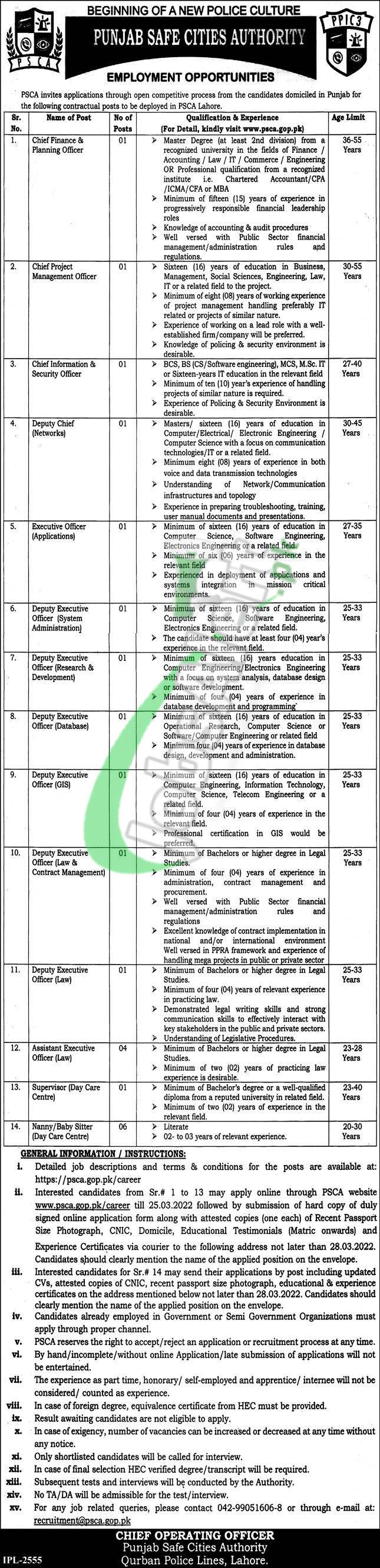 PSCA Jobs