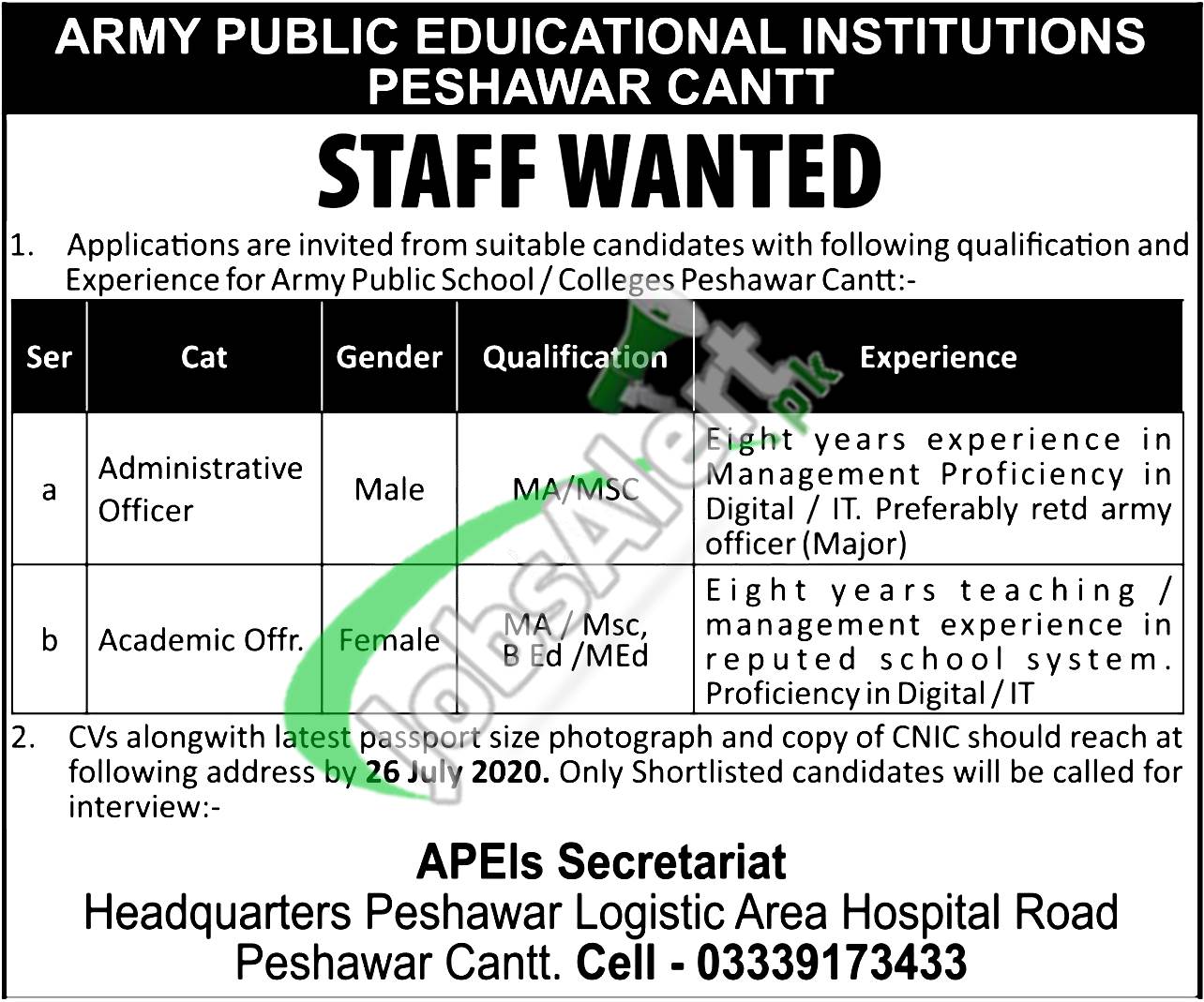 APS Peshawar Jobs