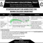 Pakistan Navy Educational Trust Karachi Jobs