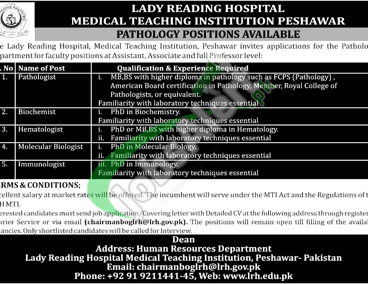 Lrh Jobs Peshawar