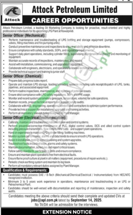 Attock Petroleum Jobs