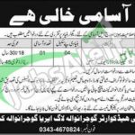 Headquarters Gujranwala Log Area Jobs