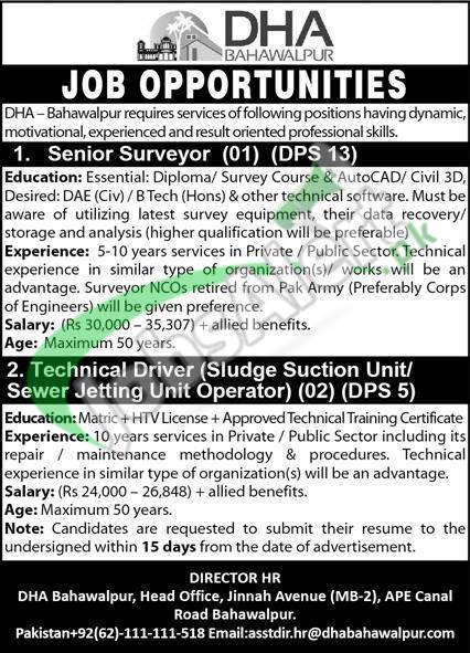 DHA Bahawalpur Jobs