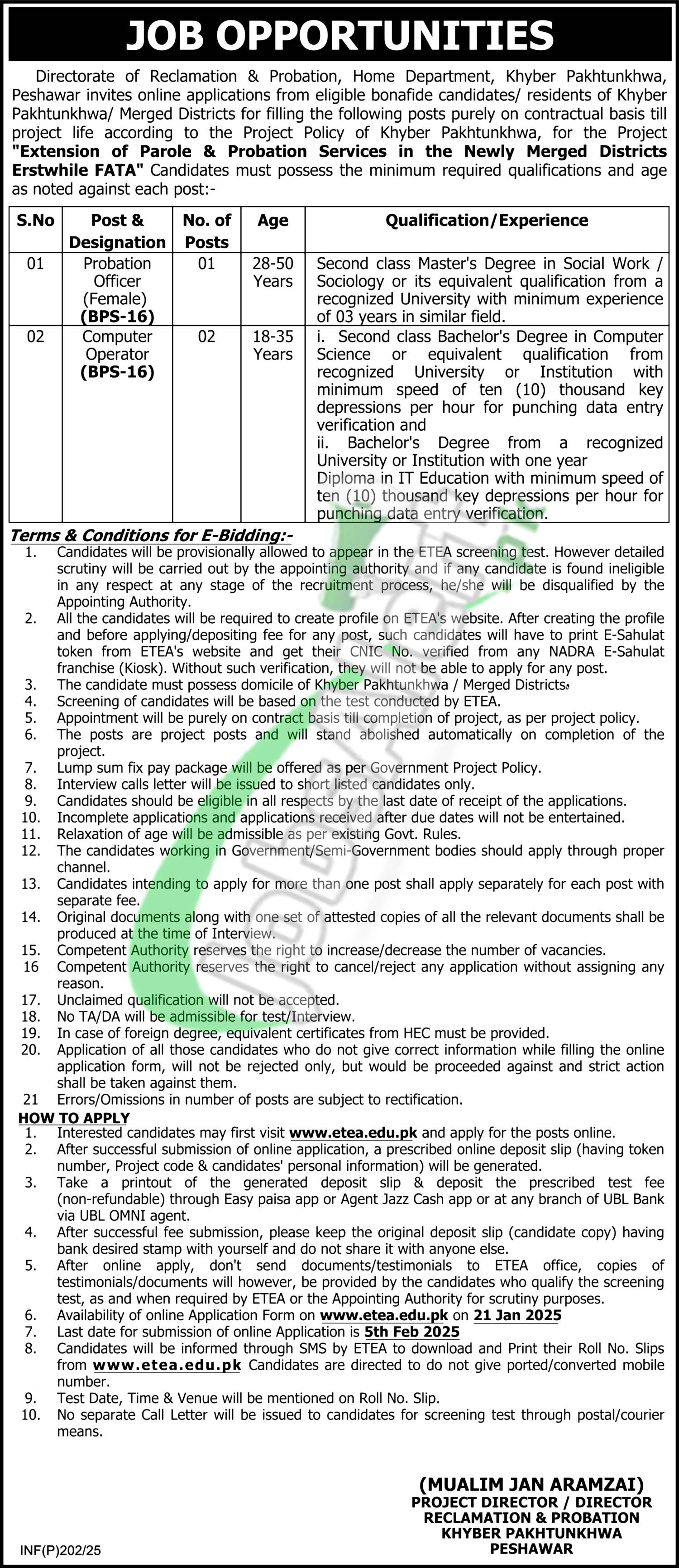 Home Department KPK Jobs